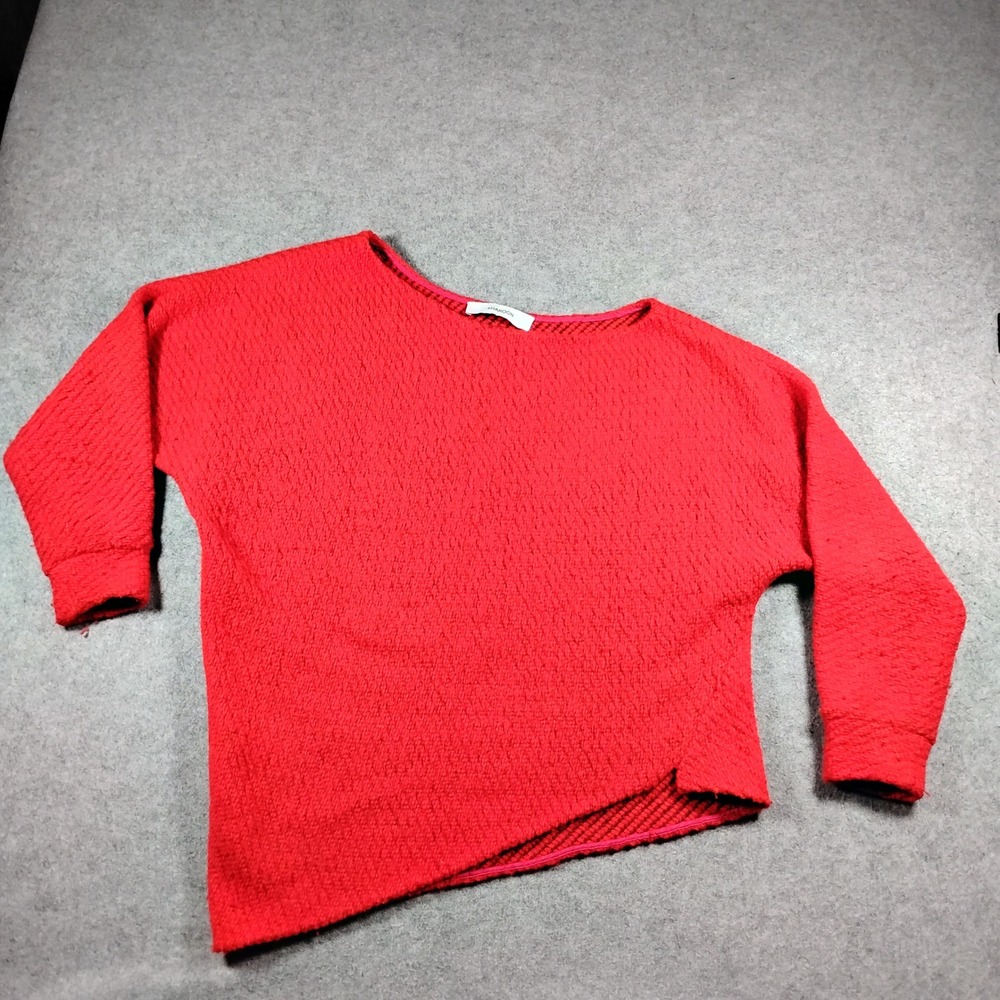Thakoon Women's Red Alpaca Blend Asymmetric Neck Silk Lined Sweater Size 8